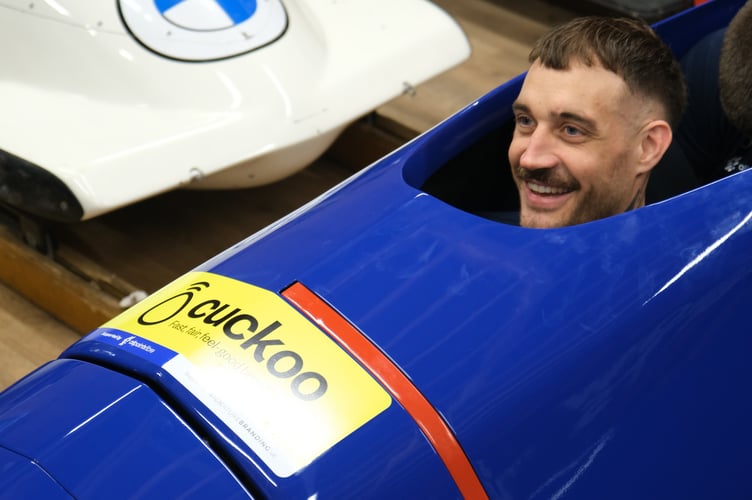 Adam Baird in a competition bobsleigh (Photo: Cuckoo)